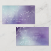ダンデリオン紙吹雪ミントパープルグラデーションセラピスト 名刺 (正面/裏面)