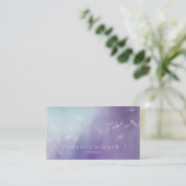 ダンデリオン紙吹雪ミントパープルグラデーションセラピスト 名刺 (スタンド正面)