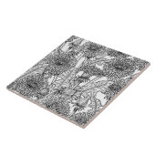 ダンデリオン、白黒 タイル (側面)