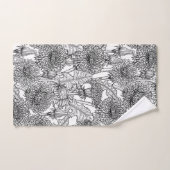 ダンデリオン、白黒 バスタオルセット (ハンドタオル)