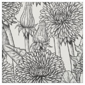 ダンデリオン、白黒 ファブリック (見本)