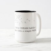 ダンデリオンMake A Wish引用文 ツートーンマグカップ (正面右)