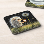 ダンデロンの隣に提灯を持つハリネズミ コースター (左側)