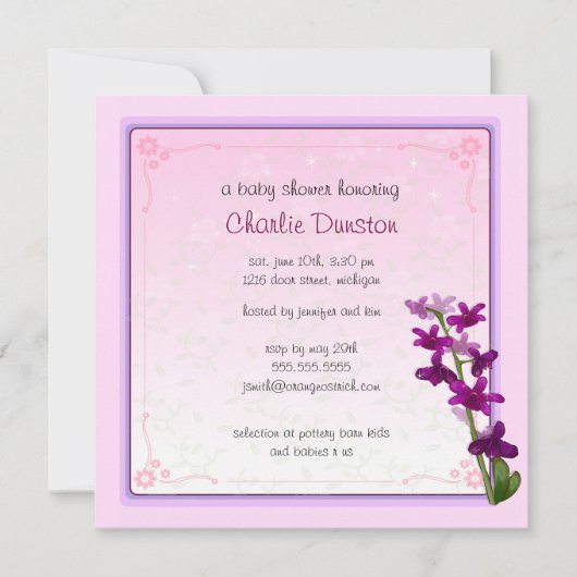 ダンドラビウムの花 招待状 (正面)