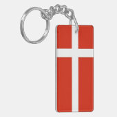 ダンネブログ、デンマークの公式旗 キーホルダー (正面左)