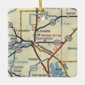ダンネロンフロリダヴィンテージの地図 セラミックオーナメント (正面)