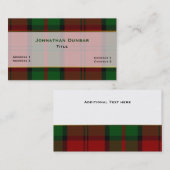 ダンバスタイリッシュークランPLAIDカスタムビジネスカード 名刺 (正面/裏面)