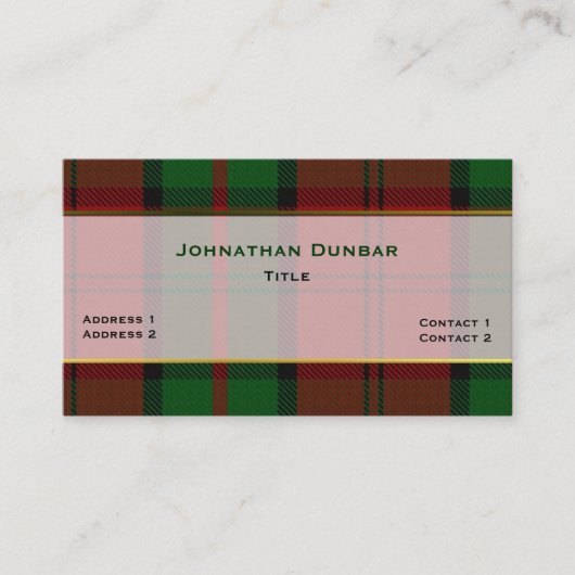 ダンバスタイリッシュークランPLAIDカスタムビジネスカード 名刺 (正面)