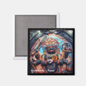 ダンバースクエア，カトマンズ，ネパール – エルカ マグネット (正面/裏面)