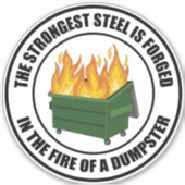 ダンパスターの火で鍛えた最強の鋼 シール (正面)