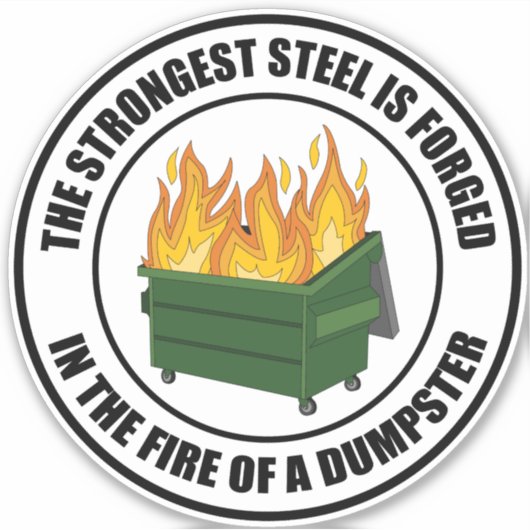 ダンパスターの火で鍛えた最強の鋼 シール (正面)