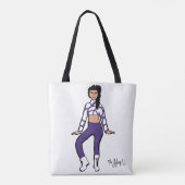 ダンパーソナライズされたサトート（グレープホワイト） トートバッグ (裏面)