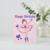 ダンパーソナライズされたサ誕生日カードバレリーナ (スタンド正面)