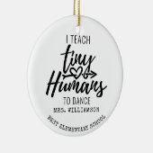 ダンパーソナライズされたス先生スクリプトタイポグラフィ セラミックオーナメント (右)