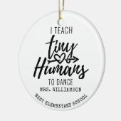 ダンパーソナライズされたス先生スクリプトタイポグラフィ セラミックオーナメント (左)