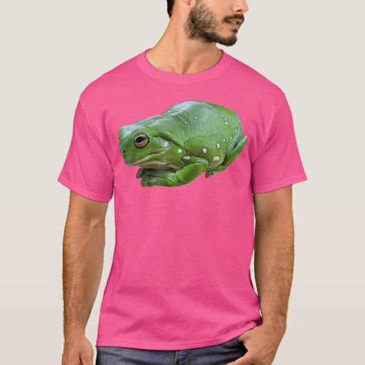 ダンピーツリーカエル白のツリーカエル両生類 Tシャツ (正面)
