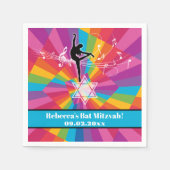 ダンファンキースカラフル、踊りバルミツワー スタンダードカクテルナプキン (正面)