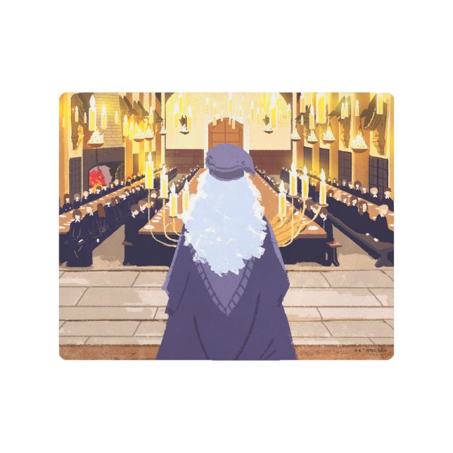 ダンブルドア話のホグワーツ素晴らしホール メタルプリント (正面)