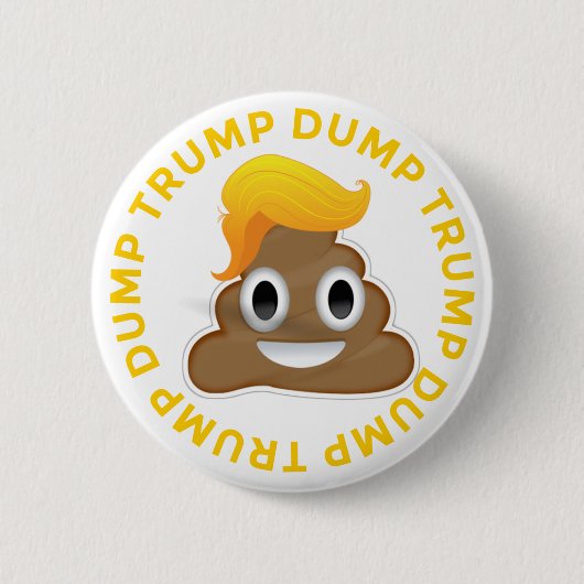 ダンプの切札の#DumpTrumpのアンチ切札ドナルドPooドナル 缶バッジ (正面)