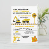 ダンプクルック建築輸送誕生日 招待状 (スタンド正面)