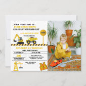 ダンプクルック建築輸送誕生日 招待状 (正面)