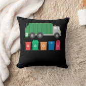 ダンプスターが付いているごみ収集車のギフトの屑トラック クッション (ブランケット)