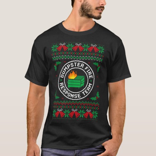 ダンプスターファイアレスンスチーム クリスマスセーター X Tシャツ (正面)