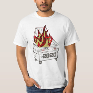 ダンプスター消防Tシャツ、トラッシュカン、消防車、ダンプトラック Tシャツ