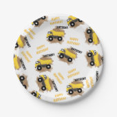 ダンプトパーソナライズされたラック建築マッド少年の名前 ペーパープレート (正面)