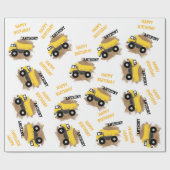 ダンプトパーソナライズされたラック建築マッド少年の名前 ラッピングペーパー (フラット)