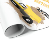 ダンプトパーソナライズされたラック建築マッド少年の名前 ラッピングペーパー (ロールコーナー)