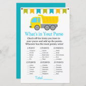 ダンプトラックあなたの財布ゲームのベビーシャワーに何がある (正面/裏面)