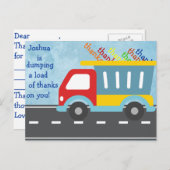 ダンプトラックありがとうポストカード(パーソナライズ) ポストカード (正面/裏面)