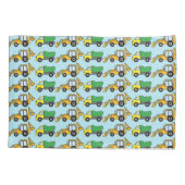 ダンプトラックおよびバックホウパターン 枕カバー (裏面)