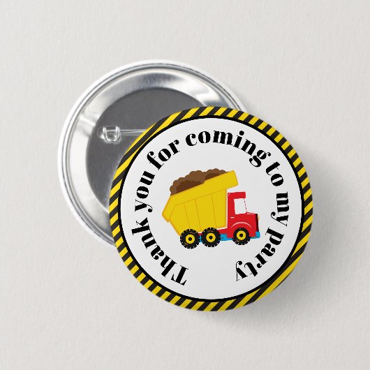 ダンプトラックとディガー'来ありがとう' 缶バッジ (正面&裏面)