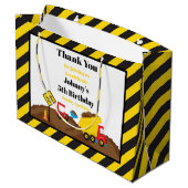 ダンプトラックとディガー誕生日ありがとう ラージペーパーバッグ (裏面アングル)