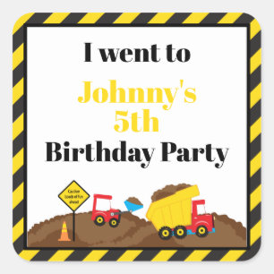ダンプトラックとディガー誕生日「行った」 スクエアシール