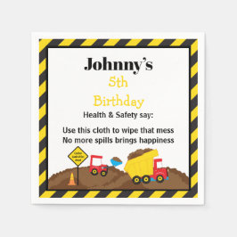 ダンプトラックとディガー スタンダードカクテルナプキン