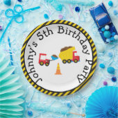 ダンプトラックとディガー ペーパープレート (パーティー)