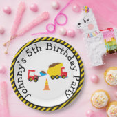 ダンプトラックとディガー ペーパープレート (パーティー)