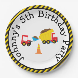 ダンプトラックとディガー ペーパープレート