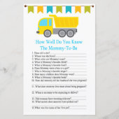 ダンプトラックどのくらいベビーシャワーゲームを知っている (正面)