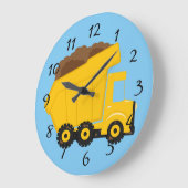 ダンプトラックのアニメーション ラージ壁時計 (傾斜)