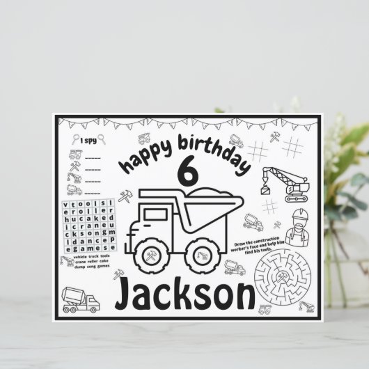 ダンプトラックのカラーリングシート、トラックのアクティビティシート (スタンド正面)