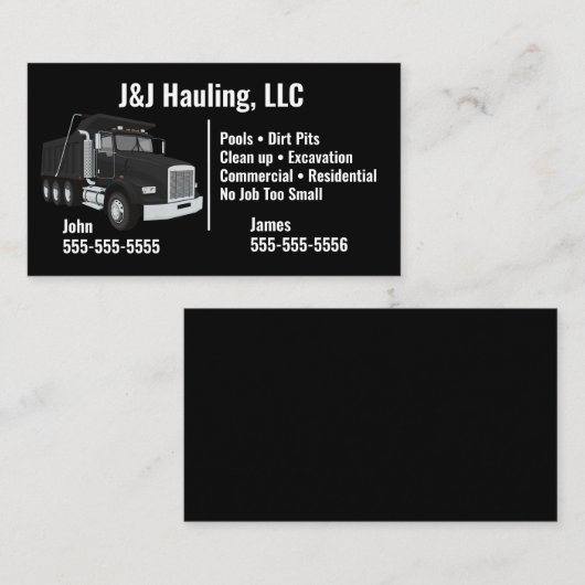 ダンプトラックの名刺 名刺 (正面/裏面)