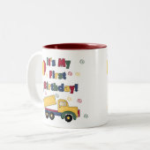 ダンプトラックの最初誕生日 ツートーンマグカップ (正面左)