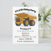 ダンプトラックの漫画イラスト 招待状 (スタンド正面)