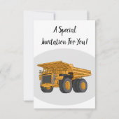 ダンプトラックの漫画イラスト 招待状 (裏面)