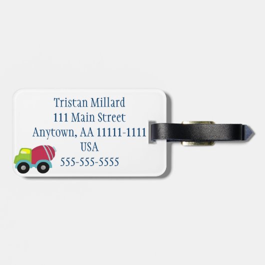 ダンプトラックの荷物のラベルは個人化なります ラゲッジタグ (裏面横)
