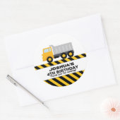 ダンプトラックの誕生会の好意のステッカー ラウンドシール (封筒)